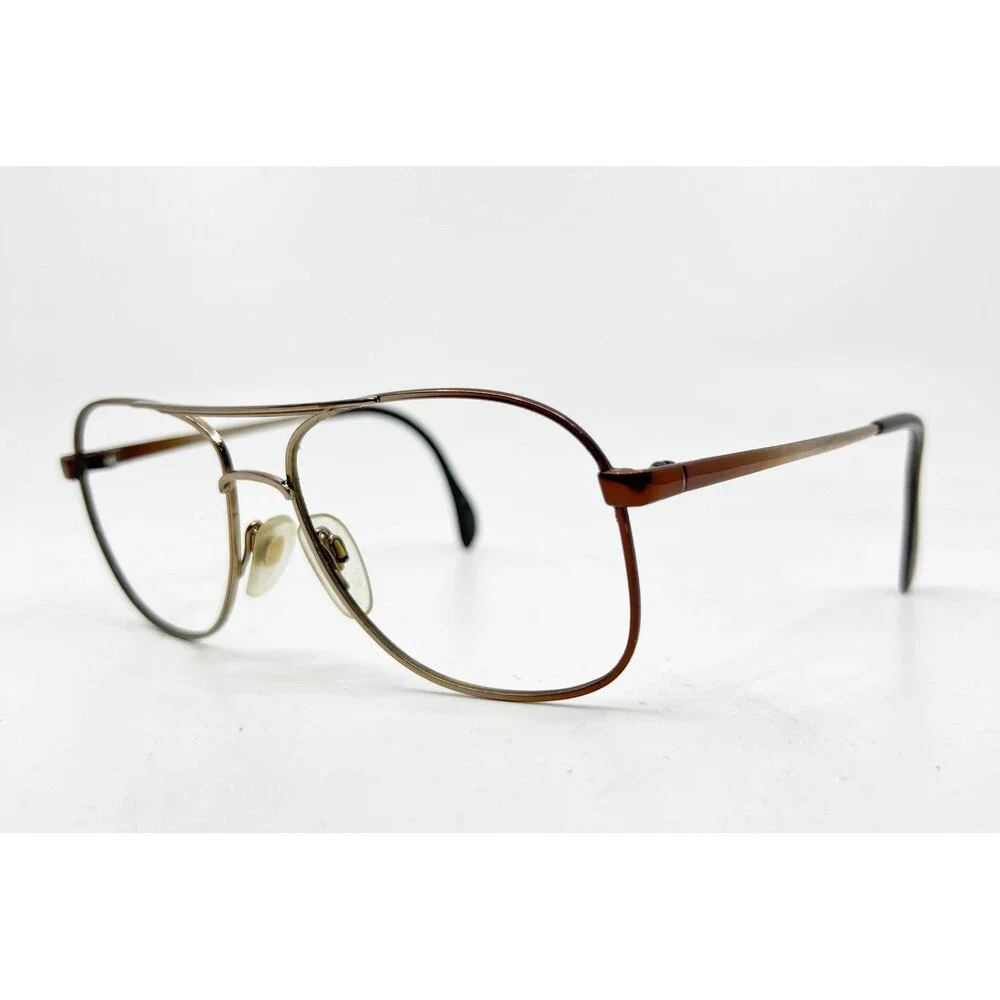 Menrad Eyeglass Frames Women Brown Gold Aviator 347-38 54-16-140